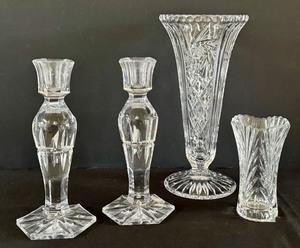 lot 38D image: K - Ceska Crystal Candle Holders and Vases Collection