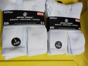 lot 95 image: 12 pair White Wear Proof Athletic S...