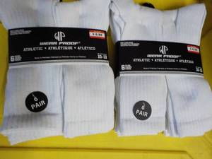 lot 96 image: 12 pair White Wear Proof Athletic S...
