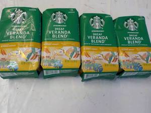 lot 154 image: 4 Starbucks 12 oz Bags Decaf Verand...