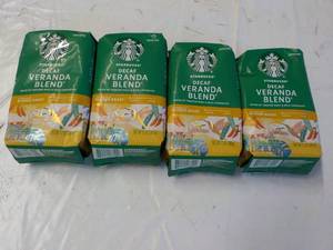 lot 155 image: 4 Starbucks 12 oz Bags Decaf Verand...
