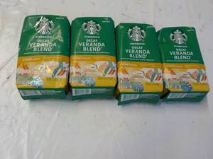 lot 156 image: 4 Starbucks 12 oz Bags Decaf Verand...
