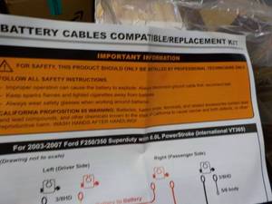 lot 174 image: Battery Cables Compatible Replaceme...