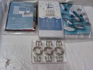 lot 227 image: Shower Curtains and Hooks...