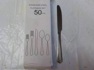 lot 241 image: 50 Pcs Stainless Steel Flatware Set...
