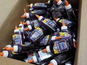 lot 53 image: 80 or so 4 oz Elmers School Glue...