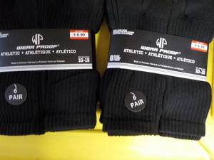 lot 91 image: 12 pair Black Wear Proof Athletic S...