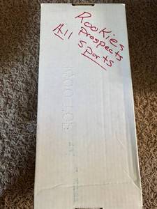 lot 126 image: Two Row Box of Football and Baseball Rookie Cards, Variety of Players, Years and Brands