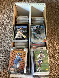lot 127 image: Two Row Box of Sports Cards, Mostly Rookie Cards and Star Cards, Mixed Sports, Variety of Years, Brands and Players