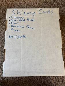lot 128 image: Four Row Box of Shiny Sports Cards, Chrome, Refractors, and More Mixed Sports
