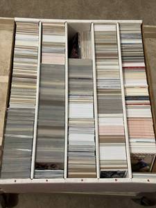 lot 157 image: Large Box of Baseball and Football Cards From Mixed Years and Brands