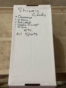 lot 167 image: Box of Shiny Sports Cards, Mix of Different Sports, Years and Brands