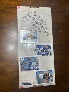 lot 193 image: Box of Rookie Football and Baseball Cards, Different Years, Brands and Players