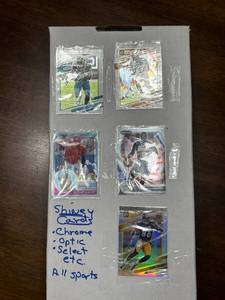 lot 196 image: Box of Shiny Sports Cards, Baseball, Basketball, Football and Possibly Others