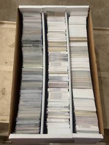 lot 218 image: Large Box of Baseball, Football and Basketball Cards, Thousands of Cards Included in Lot