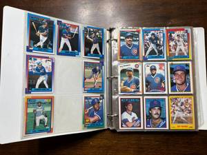 lot 233 image: 1990s Chicago Cubs Baseball Card Binder, Hundreds of Cards