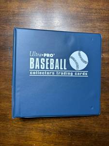 lot 247 image: Blue Baseball Card Binder With New Plastic Sleeves to Hold Cards