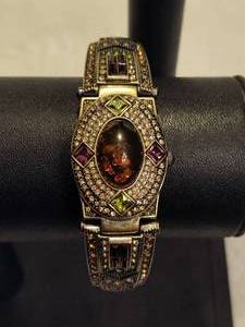 lot 55 image: Heidi Daus Art Deco Style Hinged Bangle Watch