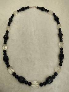 lot 61 image: 925 Jay King DTR Black Agate & White Quartz Necklace