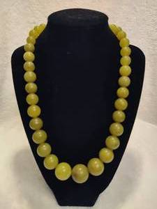 lot 63 image: 925 Jay King DTR Green Amber Beaded Necklace