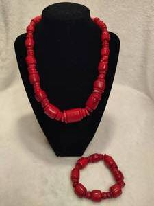 lot 64 image: 925 Jay King DTR Red Coral Necklace & Bracelet Set