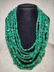 lot 70 image: 925 Jay King DTR Seven Strand Malachite Waterfall Necklace