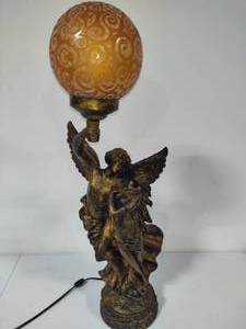 lot 28 image: Baroque Style Table Lamp with Round Globe