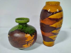 lot 13 image: Royal Haeger Earth Wrap Vases