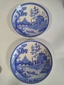 lot 40 image: Two Spode Blue Room Collection Plates Rome