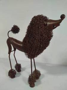 lot 93 image: Metal Poodle Statue