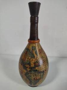 lot 37 image: Fausto Corduri Decanter Wrapped Leather wMap