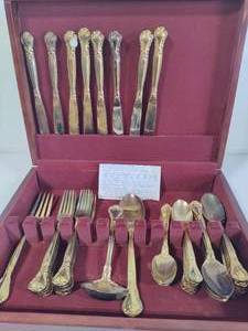 lot 94 image: Godinger Gold Plated Flatware