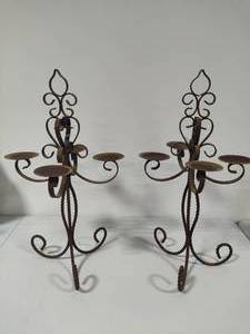 lot 109 image: Two Metal Candle Holders