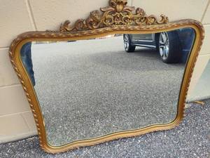 lot 159 image: Large Gold Tone Mirror