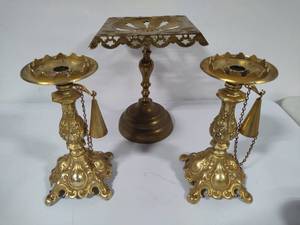 lot 194 image: Brass Candle Holders