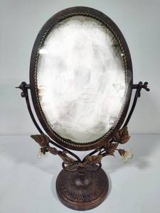 lot 201 image: Cast Iron Metal Vanity Mirror