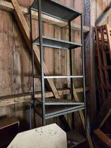 lot 42 image: Metal & Wooden Shelves