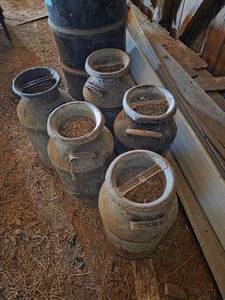 lot 53 image: 5- Milk Cans (Lids)