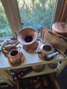 lot 85 image: Copper Utensils (Top Shelf)