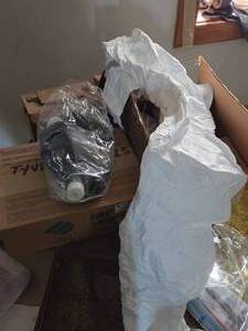 lot 107 image: Tyvek Coveralls & Gas Masks (New In Box)