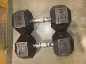 lot 485 image: URETHANE DUMBBELLS