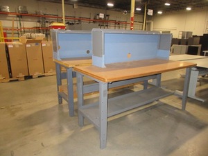 lot 569 image: U-LINE GLOBAL PACKING TABLES WITH HUTCHES