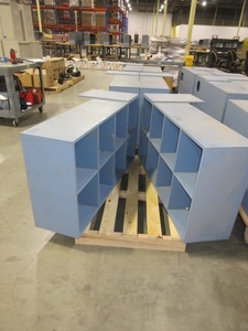 lot 577 image: PALLETS OF WOODEN HUTCH TOPS