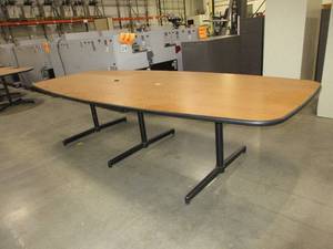 lot 603 image: STEELCASE CONFERENCE TABLE WITH CORD MANAGEMENT