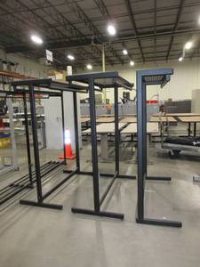 lot 425 image: BLACK METAL COAT RACKS