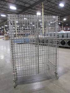 lot 318 image: NEXEL STAINLESS STEEL ROLLING METAL CAGE