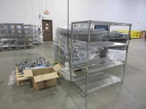 lot 319 image: CARI-ALL STAINLESS STEEL SHELVING UNITS- 22 COMPLETE UNITS