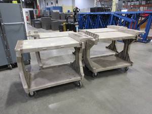 lot 323 image: AKRO-MILS, ASSORTED, BEIGE PLASTIC UTILITY CARTS