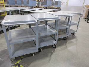 lot 333 image: BENSON METAL ROLLING CARTS  WITH  LOCKING WHEELS