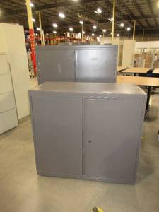lot 617 image: HERMAN MILLER 2 DOOR STORAGE CABINETS IN TWO SIZES
